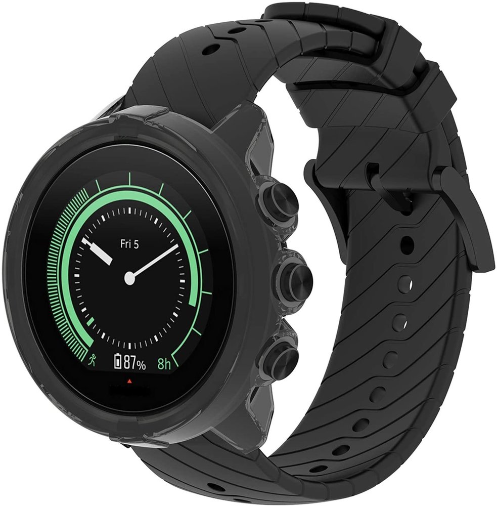 Strap-it Strap-it Coque Suunto 9 (Baro) TPU (noir transparent)