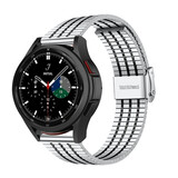 Strap-it Bracelet acier inoxydable Samsung Galaxy Watch 4 Classic 42mm (argent/noir)