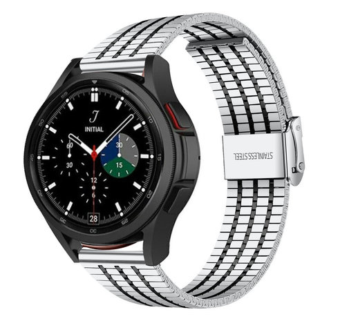 Strap-it Strap-it Bracelet acier inoxydable Samsung Galaxy Watch 4 Classic 42mm (argent/noir)