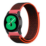 Strap-it Bracelet nylon Samsung Galaxy Watch 4 - 40mm (noir/orange)