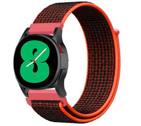 Strap-it Bracelet nylon Samsung Galaxy Watch 4 - 40mm (noir/orange)
