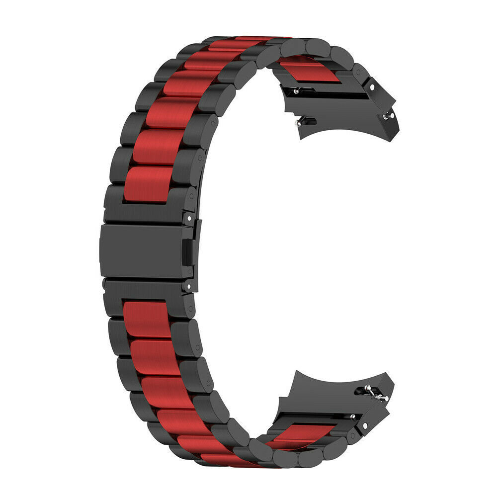 Strap-it Strap-it Bracelet acier maillons Galaxy Watch 4 Classic 42mm (noir/rouge) Strap-it Strap-it Bracelet acier maillons Galaxy Watch 4 Classic 42mm (noir/rouge)