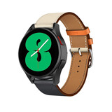 Strap-it Bracelet cuir Samsung Galaxy Watch 4 - 44mm (blanc/bleu foncé)