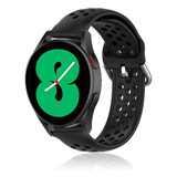 Strap-it Bracelet silicone avec trous Samsung Galaxy Watch 4 - 44mm (noir)