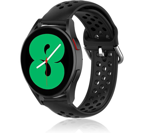 Strap-it Strap-it Bracelet silicone avec trous Samsung Galaxy Watch 4 - 44mm (noir)
