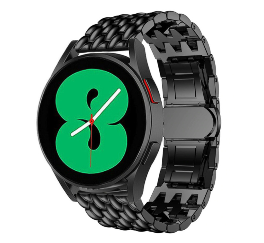 Strap-it Strap-it Bracelet acier dragón Galaxy Watch 4 - 44mm (noir)