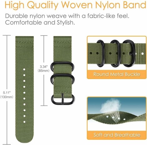 Strap-it Strap-it Bracelet nylon boucle Galaxy Watch 4 - 44mm (vert) Strap-it Strap-it Bracelet nylon boucle Galaxy Watch 4 - 44mm (vert)