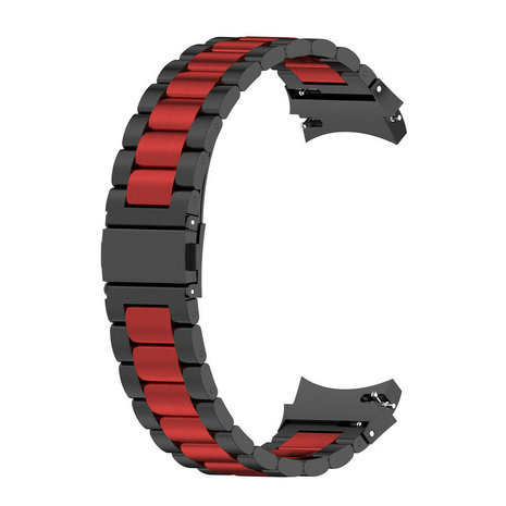 Strap-it Strap-it Bracelet acier maillons Galaxy Watch 4 - 44mm (noir/rouge) Strap-it Strap-it Bracelet acier maillons Galaxy Watch 4 - 44mm (noir/rouge)