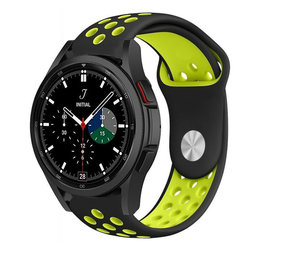 Strap-it Bracelet sport Samsung Galaxy Watch 4 Classic 46mm (noir/jaune) Strap-it Bracelet sport Samsung Galaxy Watch 4 Classic 46mm (noir/jaune)