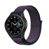 Strap-it Bracelet nylon Samsung Galaxy Watch 4 Classic 46mm (violet/bleu)