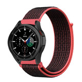 Strap-it Bracelet nylon Samsung Galaxy Watch 4 Classic 46mm (noir/rouge)