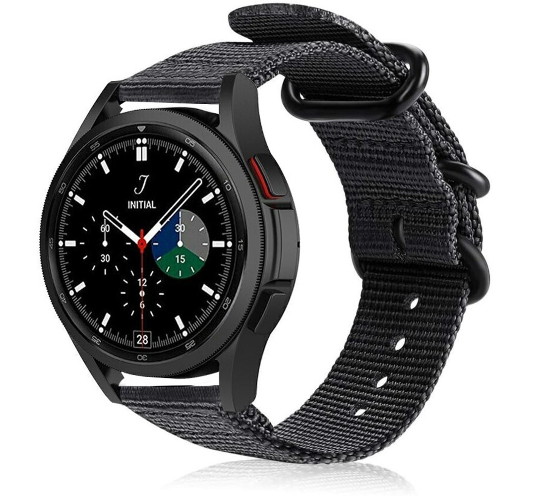 Strap-it Strap-it Bracelet nylon boucle Samsung Galaxy Watch 4 Classic 46mm (noir)