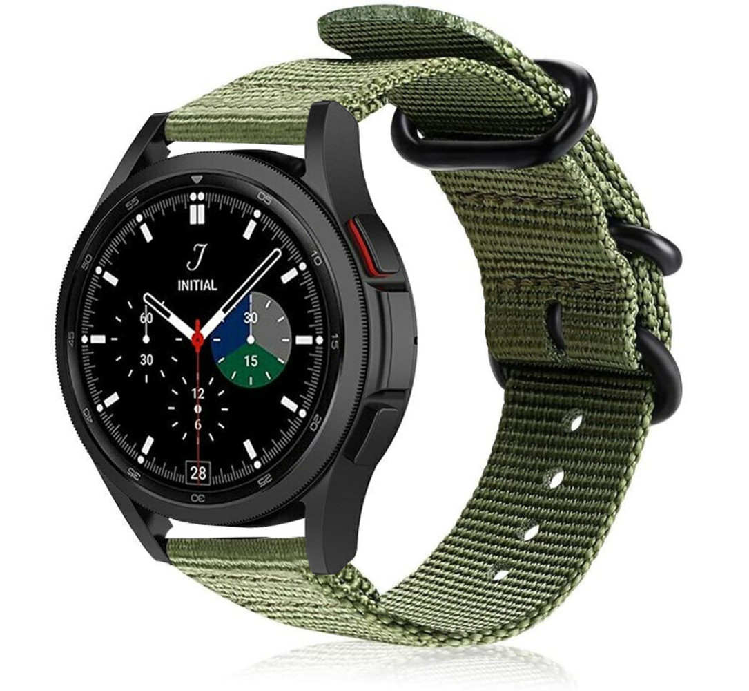 Strap-it Strap-it Bracelet nylon boucle Samsung Galaxy Watch 4 Classic 46mm (vert)