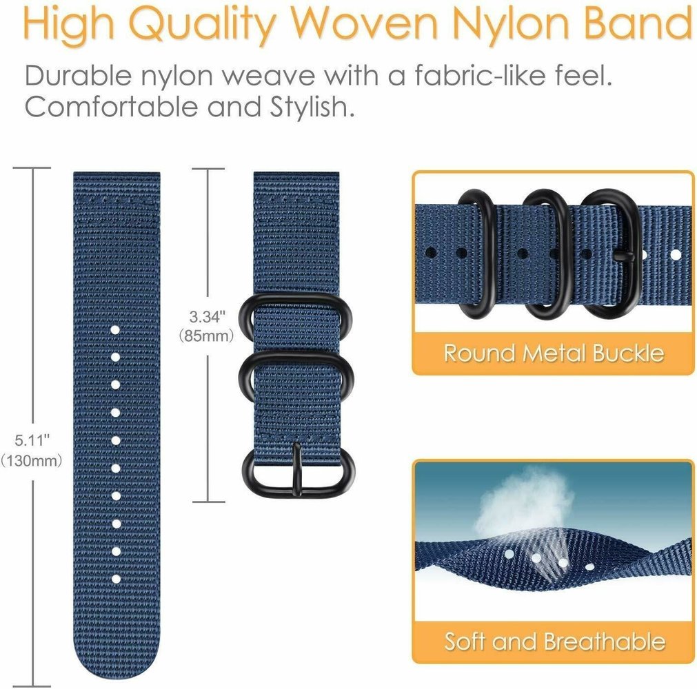 Strap-it Strap-it Bracelet nylon boucle Samsung Galaxy Watch 4 Classic 46mm (bleu) Strap-it Strap-it Bracelet nylon boucle Samsung Galaxy Watch 4 Classic 46mm (bleu)