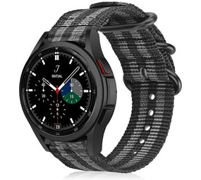 Strap-it Bracelet nylon boucle Samsung Galaxy Watch 4 Classic 46mm (noir/gris)