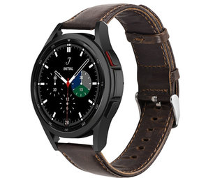 Strap-it Bracelet cuir Samsung Galaxy Watch 4 Classic 46mm (marron foncé)