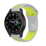 Strap-it Bracelet sport Samsung Galaxy Watch 4 Classic 46mm (gris/jaune) Strap-it Bracelet sport Samsung Galaxy Watch 4 Classic 46mm (gris/jaune)