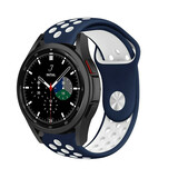 Strap-it Bracelet sport Samsung Galaxy Watch 4 Classic 46mm (bleu/blanc) Strap-it Bracelet sport Samsung Galaxy Watch 4 Classic 46mm (bleu/blanc)