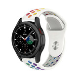 Strap-it Bracelet sport Samsung Galaxy Watch 4 Classic 46mm (blanc/coloré) Strap-it Bracelet sport Samsung Galaxy Watch 4 Classic 46mm (blanc/coloré)
