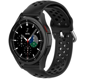 Strap-it Bracelet silicone perforé Samsung Galaxy Watch 4 Classic 46mm (noir)