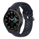 Strap-it Bracelet silicone perforé Samsung Galaxy Watch 4 Classic 46mm (bleu foncé)