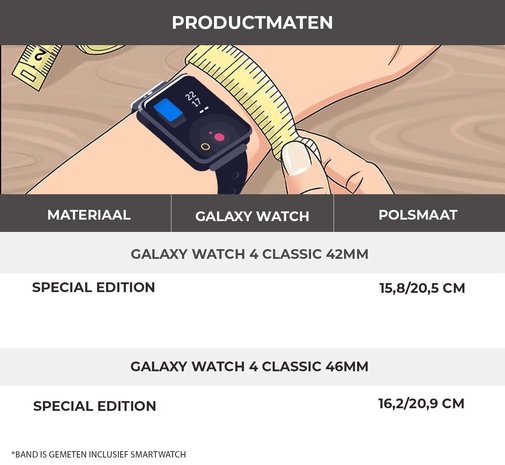 Strap-it Strap-it Bracelet édition spécial Galaxy Watch 4 Classic 46mm (noir/blanc)