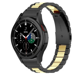 Strap-it Bracelet maillons acier Samsung Galaxy Watch 4 Classic 46mm (noir/or)