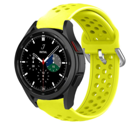 Strap-it Bracelet silicone perforé Samsung Galaxy Watch 4 Classic 42mm (jaune)