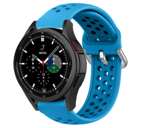 Strap-it Bracelet silicone trou Samsung Galaxy Watch 4 Classic 46mm (bleu clair)