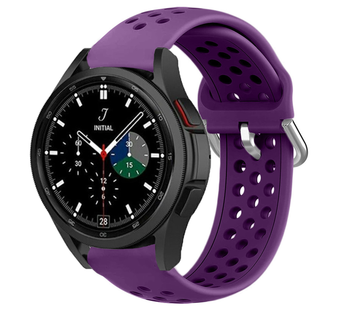 Strap-it Strap-it Bracelet silicone trou Samsung Galaxy Watch 4 Classic 46mm (violet)