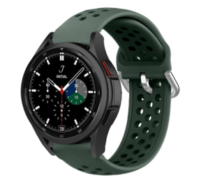 Strap-it Bracelet silicone trou Samsung Galaxy Watch 4 Classic 42mm (vert armée)