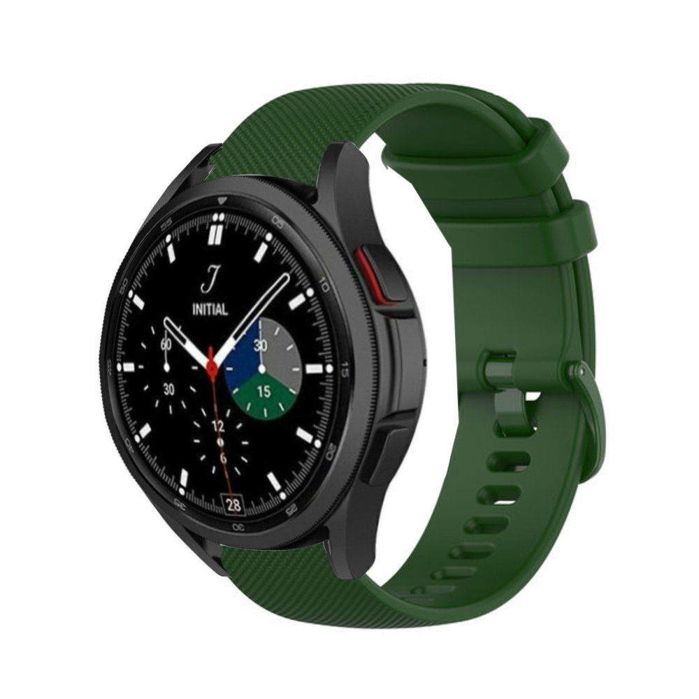 Strap-it Strap-it Bracelet silicone luxe Samsung Galaxy Watch 4 Classic 42mm (vert armée)
