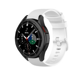 Strap-it Bracelet silicone luxe 46mm Galaxy Watch 4 Classic 46mm (Blanc)