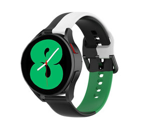 Strap-it Bracelet triple sport Samsung Galaxy Watch 4 40mm (noir-blanc-vert) Strap-it Bracelet triple sport Samsung Galaxy Watch 4 40mm (noir-blanc-vert)