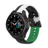 Strap-it Bracelet triple sport Samsung Galaxy Watch 4 Classic 42mm (noir-blanc-vert)