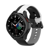 Strap-it Bracelet triple sport Samsung Galaxy Watch 4 Classic 46mm (noir-blanc-gris)