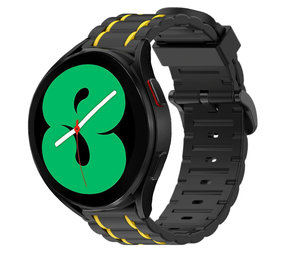 Strap-it Bracelet boucle sport Samsung Galaxy Watch 4 40mm (noir/jaune)