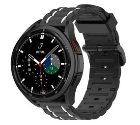 Strap-it Bracelet boucle sport Samsung Galaxy Watch 4 classic 42mm (noir/blanc) Strap-it Bracelet boucle sport Samsung Galaxy Watch 4 classic 42mm (noir/blanc)