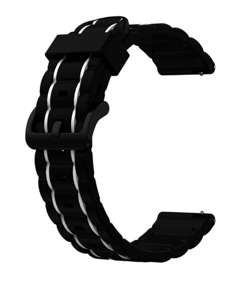 Strap-it Strap-it Bracelet boucle sport Samsung Galaxy Watch 4 classic 42mm (noir/blanc) Strap-it Strap-it Bracelet boucle sport Samsung Galaxy Watch 4 classic 42mm (noir/blanc)