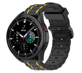 Strap-it Bracelet boucle sport Samsung Galaxy Watch 4 classic 42mm (noir/jaune) Strap-it Bracelet boucle sport Samsung Galaxy Watch 4 classic 42mm (noir/jaune)