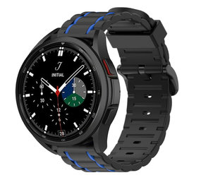 Strap-it Bracelet boucle sport Samsung Galaxy Watch 4 classic 42mm (noir/bleu)