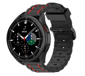 Strap-it Bracelet boucle sport Samsung Galaxy Watch 4 classic 46mm (noir/rouge)