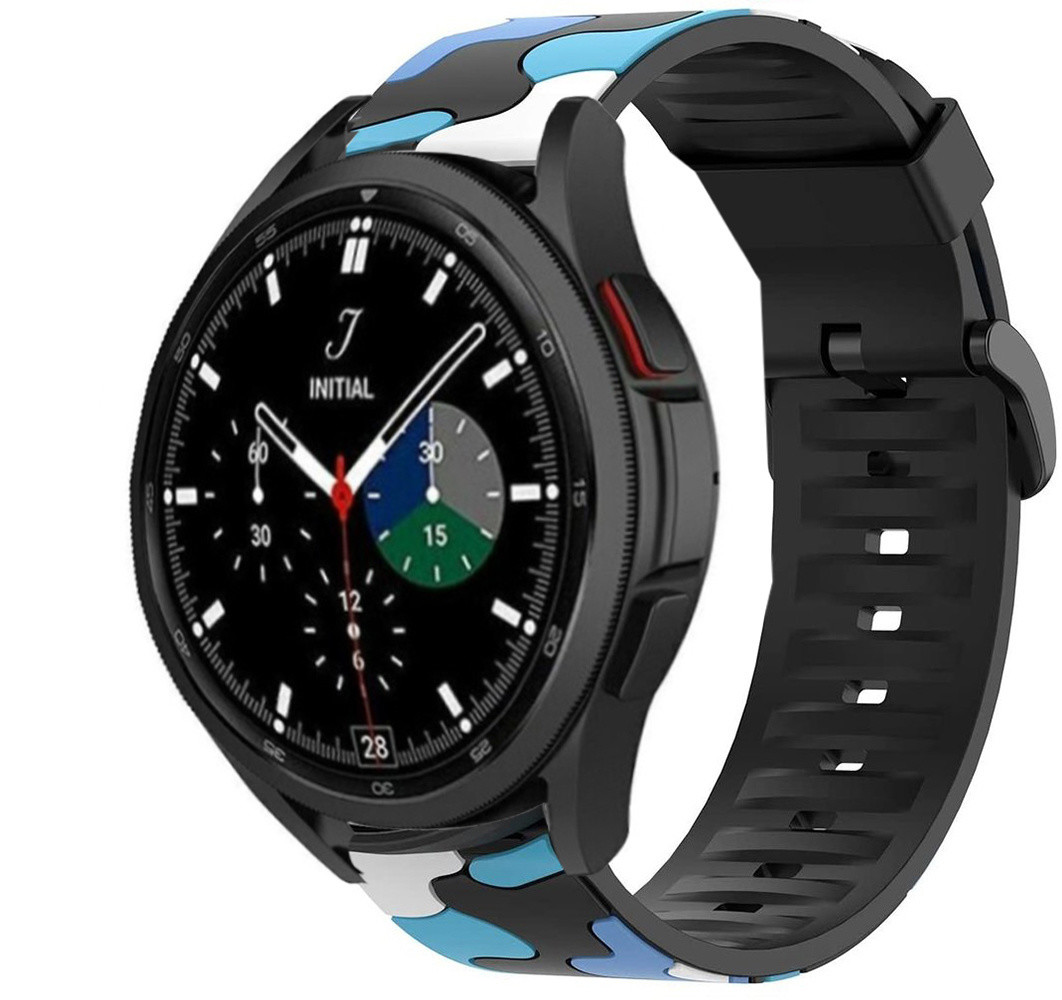 Strap-it Strap-it Bracelet camouflage Samsung Galaxy Watch 4 Classic 46mm (bleu) Strap-it Strap-it Bracelet camouflage Samsung Galaxy Watch 4 Classic 46mm (bleu)