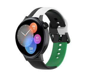 Strap-it Bracelet triple sport Huawei Watch GT3 42mm (noir-blanc-vert) Strap-it Bracelet triple sport Huawei Watch GT3 42mm (noir-blanc-vert)