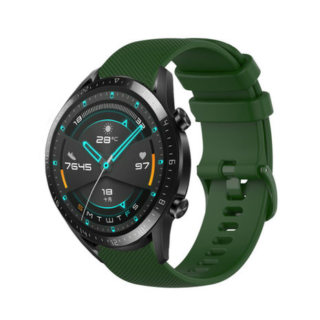 Strap-it Strap-it Bracelet silicone luxe Huawei Watch GT 2 (vert armée)