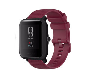 Strap-it Bracelet silicone luxe Xiaomi Amazfit Bip (rouge foncé)