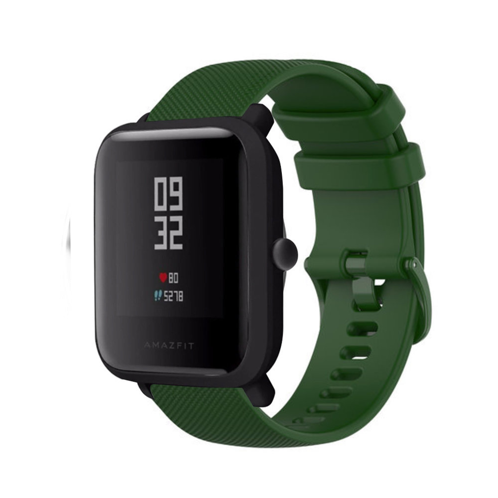 Strap-it Strap-it Bracelet silicone luxe Xiaomi Amazfit Bip (vert armée)