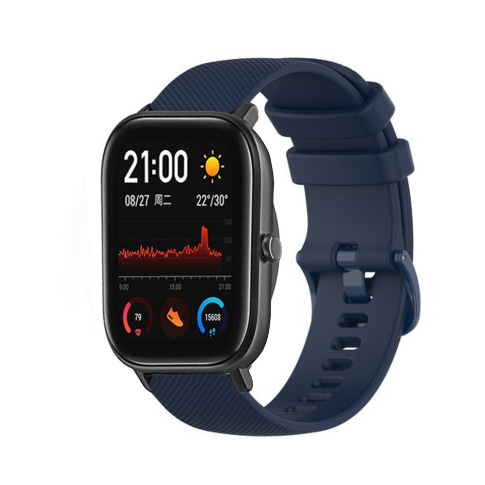 Strap-it Strap-it Bracelet silicone luxe Xiaomi Amazfit GTS (bleu foncé)