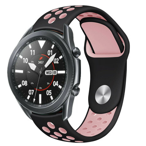 Strap-it Strap-it Bracelet sport Samsung Galaxy Watch 3 45mm (noir/rose) Strap-it Strap-it Bracelet sport Samsung Galaxy Watch 3 45mm (noir/rose)