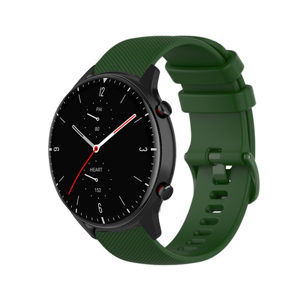 Strap-it Strap-it Bracelet silicone luxe Xiaomi Amazfit GTR 2 (vert armée)